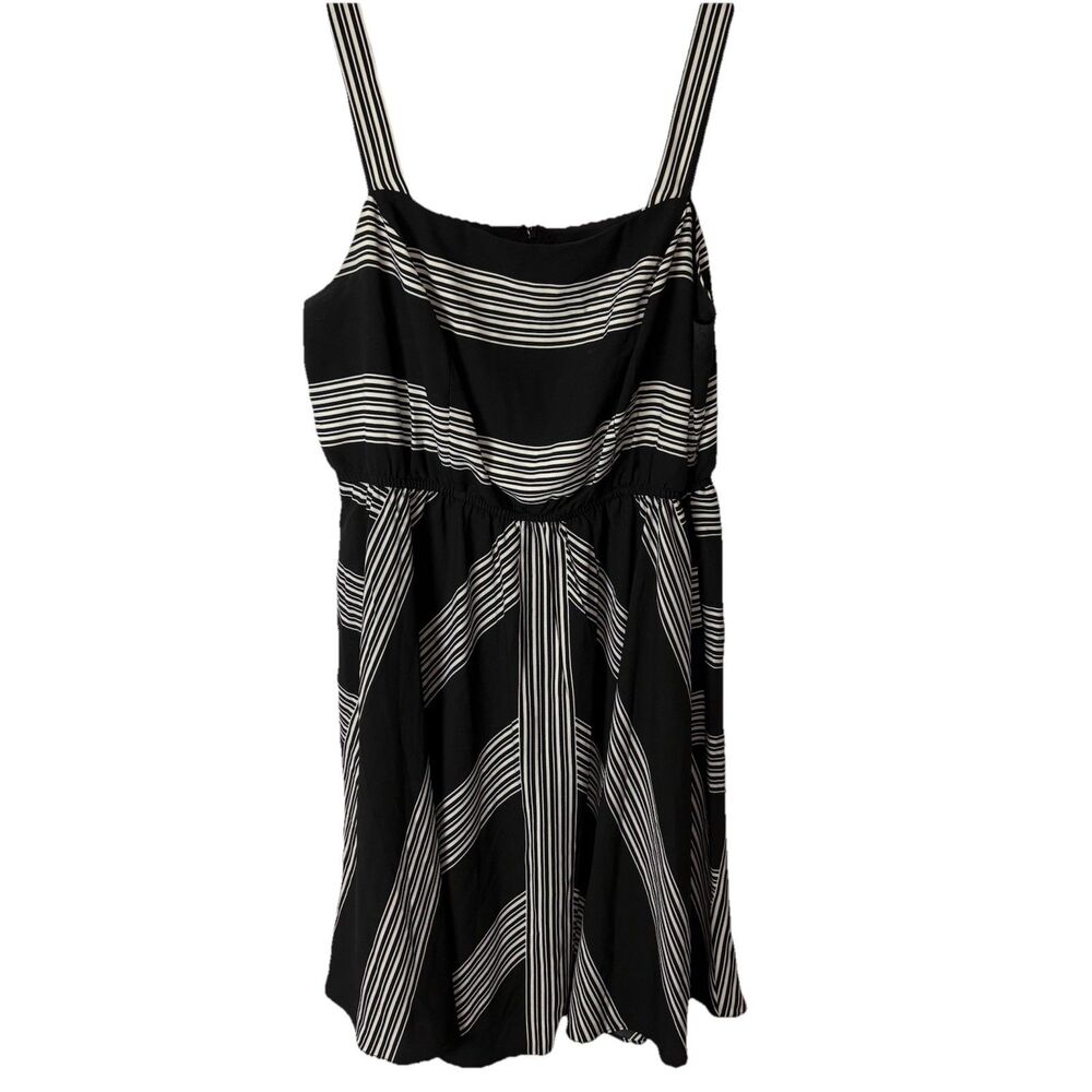 Lane Bryant black-and-white stripe square neck dress